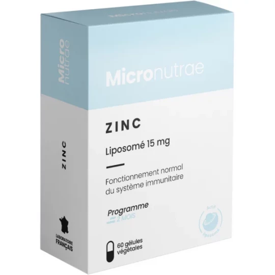Micronutrae Zinc Liposomé 15 mg Gélules Végétales x 60