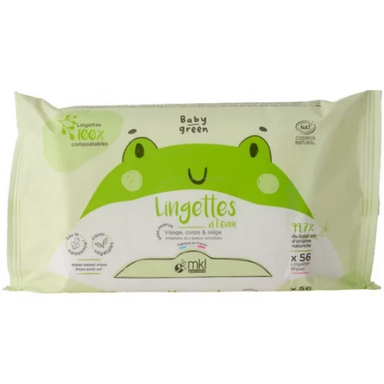 MKL Green Nature Baby Green Lingettes à l'Eau Bio lingettes x 56