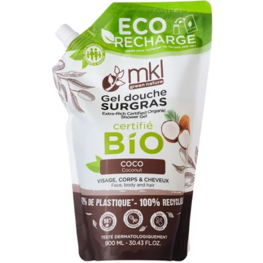 MKL Green Nature Gel Douche Surgras Coco Bio Éco-Recharge 900 ml
