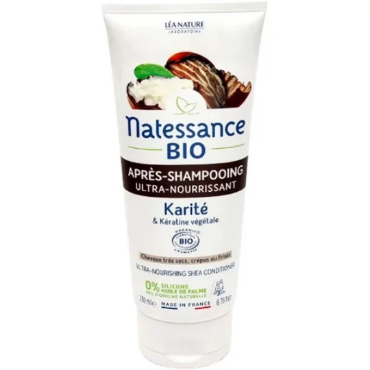 Natessance Après-Shampooing Ultra-Nourrissant Karité et Kératine Végétale Bio 200 ml
