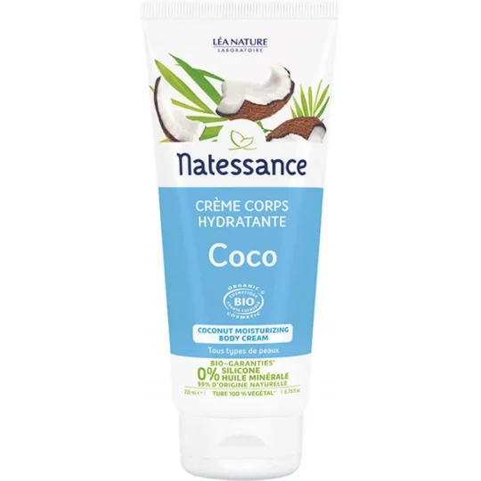Natessance Crème Corps Hydratante Coco Bio 200 ml