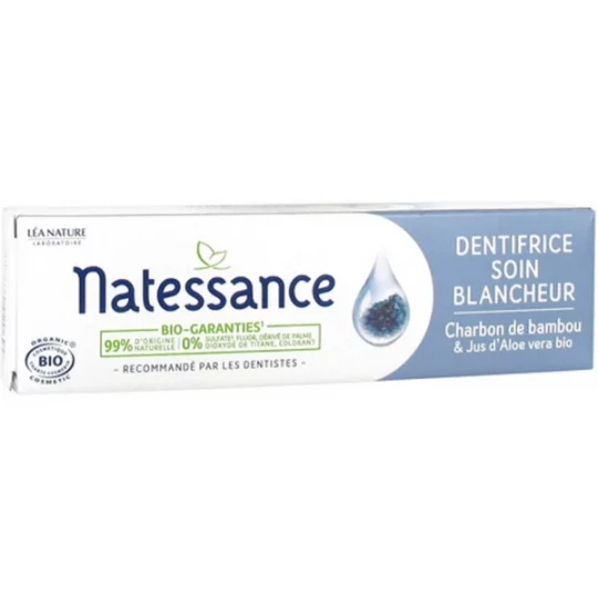 Natessance Dentifrice Soin Blancheur Charbon de Bambou Bio 75 ml