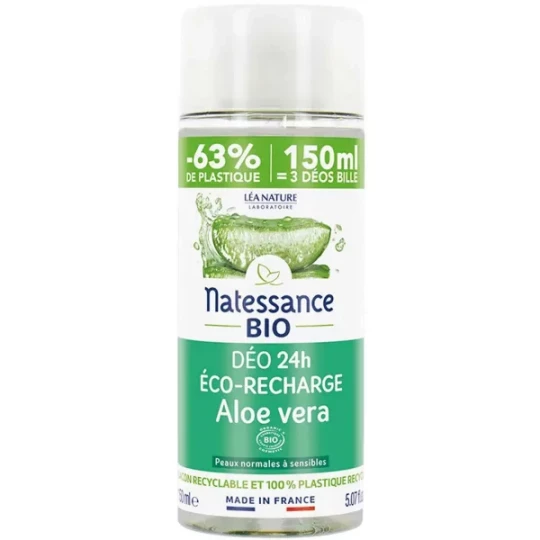 Natessance Déo 24h Aloe Vera Bio Recharge 150 ml