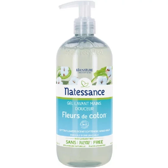 Natessance Gel Lavant Mains Douceur Fleurs de Coton Bio 500 ml