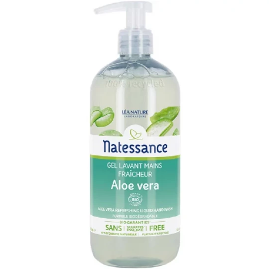 Natessance Gel Lavant Mains Fraîcheur Aloe Vera Bio 500 ml