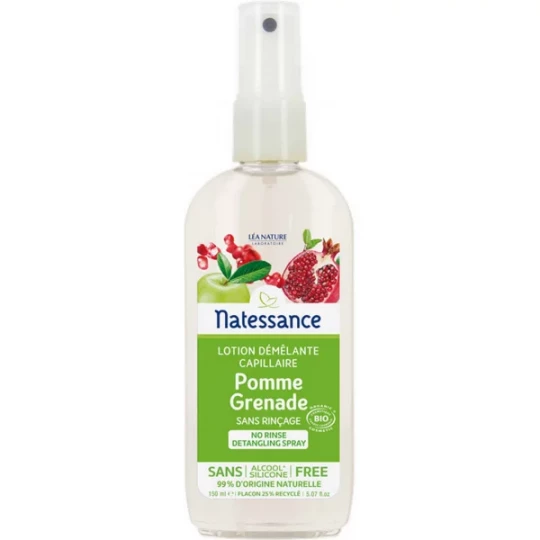 Natessance Lotion Démêlante Capillaire Pomme Grenade Bio 150 ml