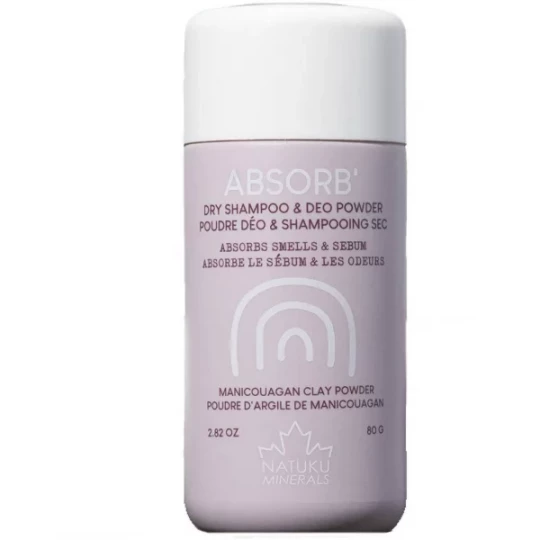Natuku Minerals ABSORB Poudre Déo et Shampoing Sec 80 g