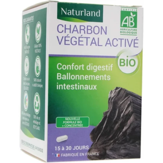 Naturland Charbon Végétal Activé Bio Végécaps x 60