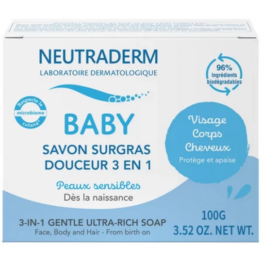 Neutraderm Baby Savon Surgras Douceur 3 en 1 100 g