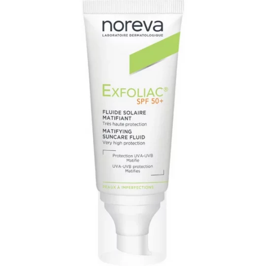 Noreva Exfoliac Fluide Solaire Matifiant SPF50+ 40 ml