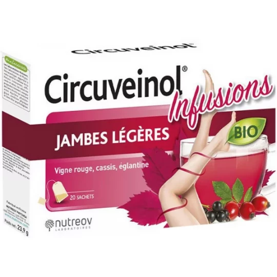 Nutreov Circuveinol Jambes Légères Infusion Bio Sachets x 20