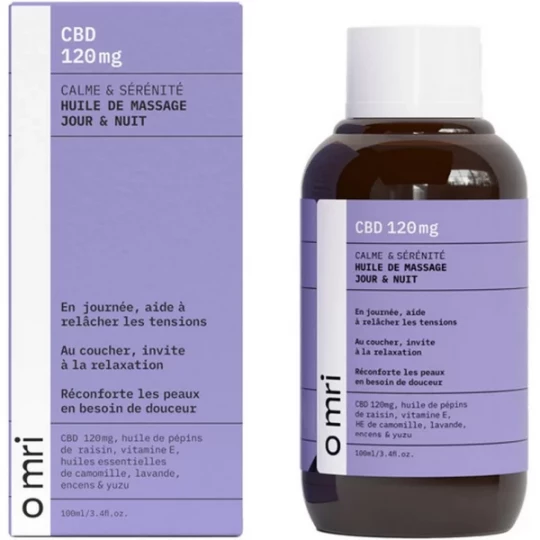 Omri Huile de Massage Jour et Nuit CBD 120 mg 100 ml