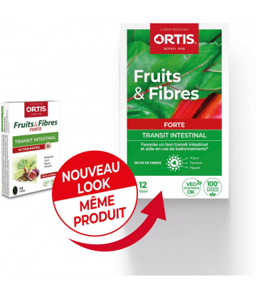 Ortis Fruits et Fibres Forte Transit Intestinal Comprimés x 12