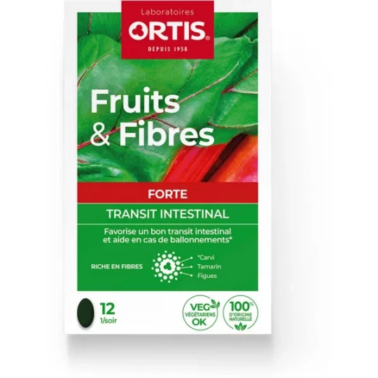 Ortis Fruits et Fibres Forte Transit Intestinal Comprimés x 12