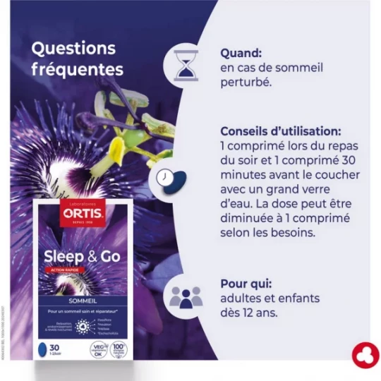 Ortis Sleep et Go Sommeil Action Rapide Comprimés x 30 - image 4