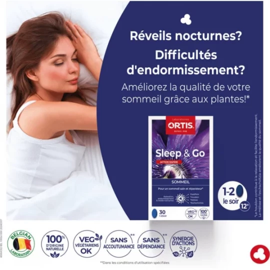 Ortis Sleep et Go Sommeil Action Rapide Comprimés x 30 - image 6