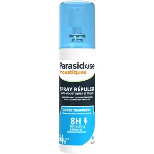 Parasidose Moustiques Zones Tempérées Spray Anti-Moustiques et Tiques 100 ml