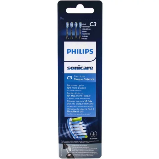 Philips Sonicare C3 Premium Plaque Defence HX9044 Têtes de Brosse x 4