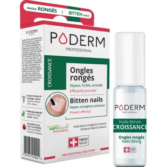 Poderm Croissance Ongles Rongés Huile-Sérum Ongles et Contours 8 ml