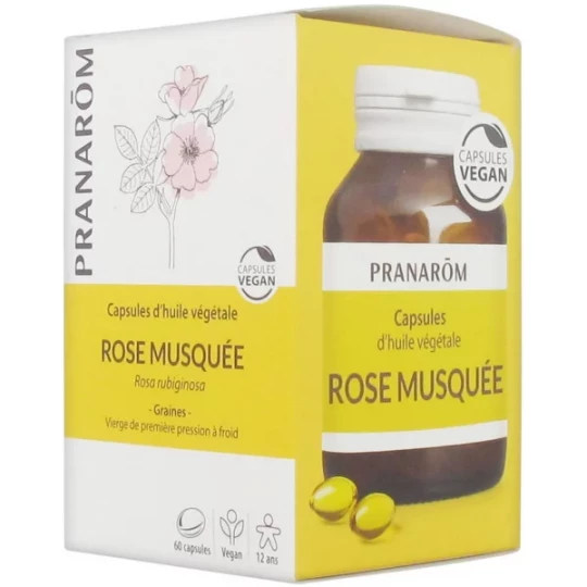 Pranarôm Capsules d'Huile Végétale Rose Musquée Capsules x 60