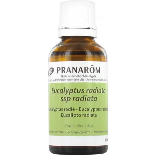 Pranarôm Huile Essentielle Eucalyptus Radié (Eucalyptus radiata ssp radiata) Bio 30 ml