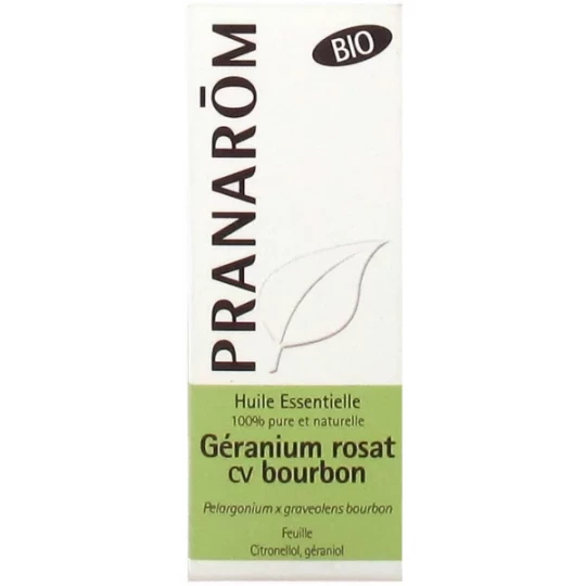 Pranarôm Huile Essentielle Géranium Rosat cv bourbon (Pelargonium x graveolens bourbon) Bio 10 ml