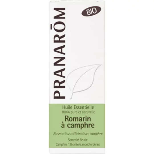 Pranarôm Huile Essentielle Romarin à Camphre (Rosmarinus officinalis CT camphre) Bio 10 ml