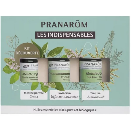 Pranarôm Kit Découverte Les Indispensables Huiles Essentielles Bio 3 x 5 ml