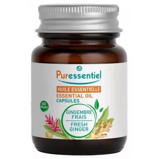 Puressentiel Huile Essentielle Gingembre Frais (Zingiber officinale) Bio Capsules x 60