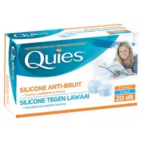 Quies Protection Auditive Silicone Anti-Bruit 3 Paires