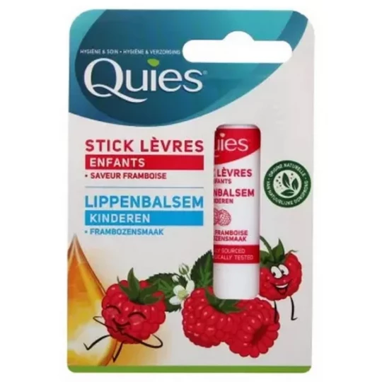 Quies Soin des Lèvres Stick Enfants Framboise 4,5 g