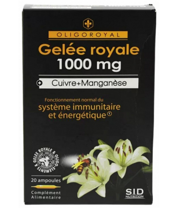 S.I.D Nutrition Oligoroyal Gelée Royale 1000 mg + Cuivre + Manganèse Ampoules x 20