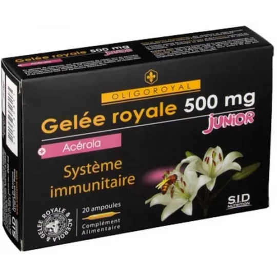 S.I.D Nutrition Oligoroyal Gelée Royale 500 mg + Acérola Junior Ampoules x 20
