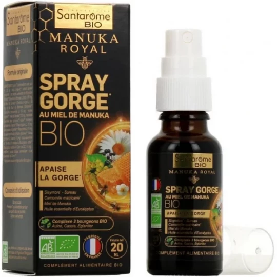 Santarome Spray Gorge au Miel de Manuka Bio 20 ml