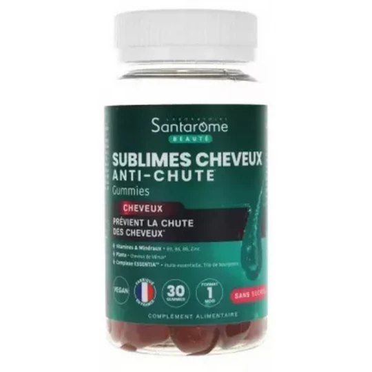 Santarome Sublimes Cheveux Anti-Chute Goût Pêche Gummies x 30