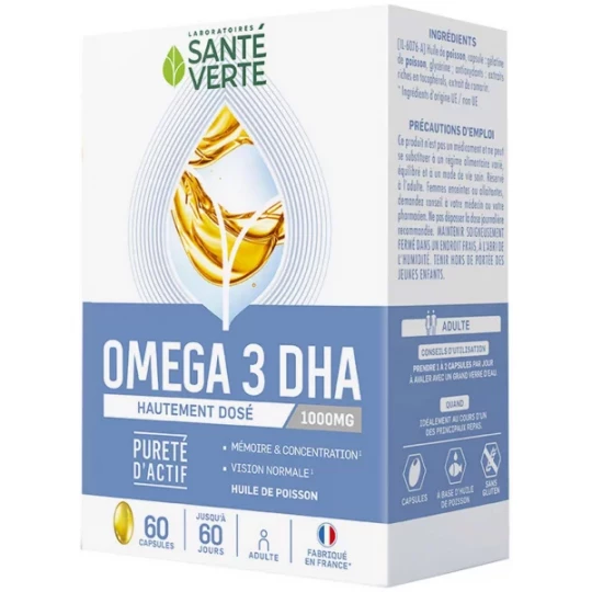 Santé Verte Omega 3 1000 mg de DHA Capsules x 60