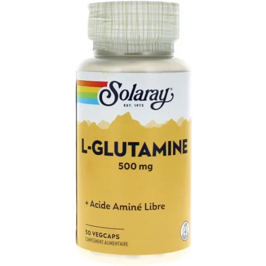 Solaray L-Glutamine 500 mg Capsules Végétales x 50