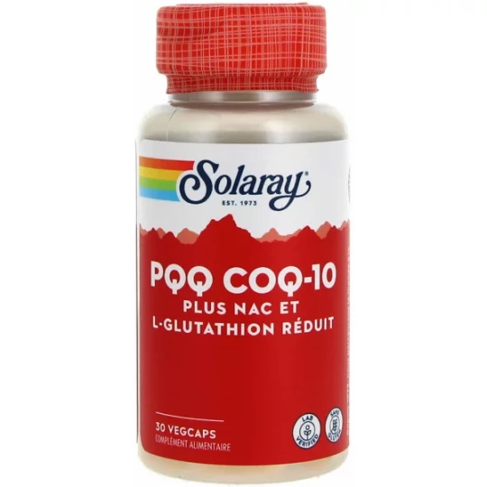 Solaray PQQ COQ-10 + NAC et L-Glutathion Réduit Capsules Végétales x 30
