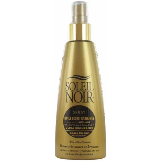 Soleil Noir Huile Sèche Vitaminée Ultra Bronzante Sans Filtre Spray 150 ml
