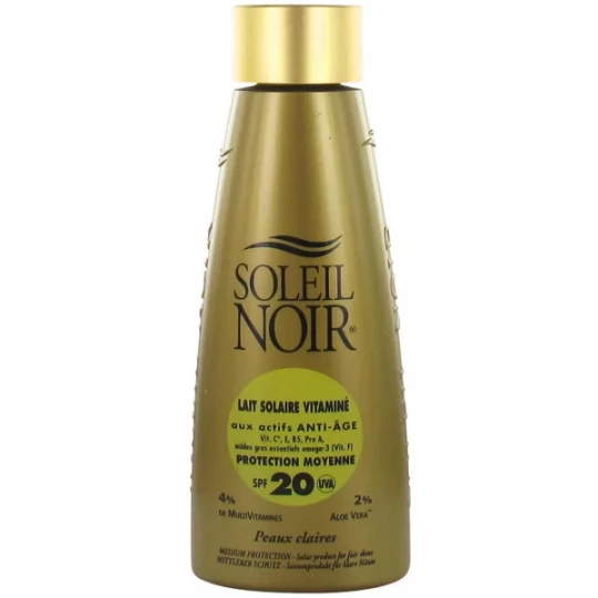 Soleil Noir Lait Solaire Vitaminé Protection Moyenne SPF20 150 ml