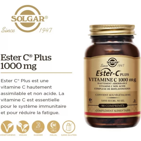 Solgar Ester-C Plus Vitamine C 1000 mg Comprimés x 90 - image 4
