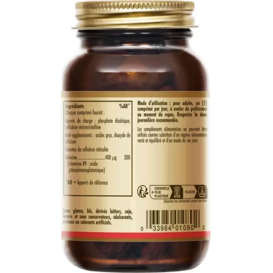 Solgar Vitamine B9 (Acide Folique) 400 µg Comprimés x 100 - image 2