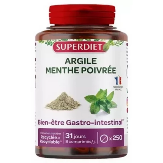 Superdiet Argile Menthe Poivrée Comprimés x 250