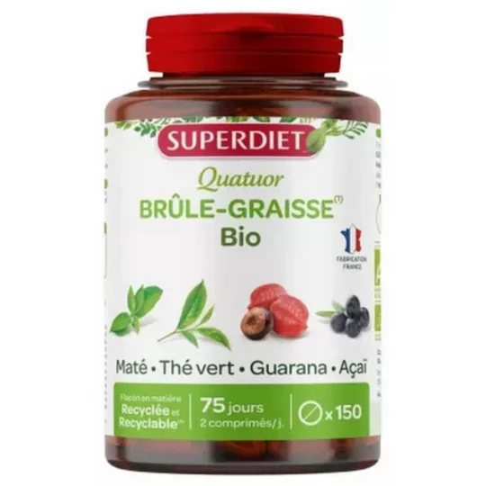Superdiet Quatuor Maté Brûle-Graisse Bio Comprimés x 150