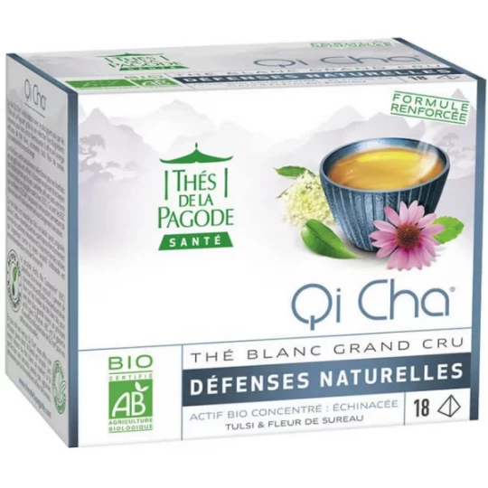 Thés de la Pagode Qi Cha Thé Blanc Grand Cru Défenses Naturelles Bio Sachets x 18