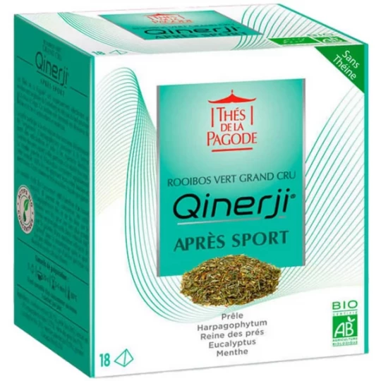Thés de la Pagode Rooibos Vert Qinerji Après Sport Bio Sachets x 18