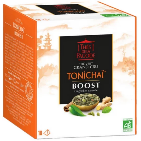 Thés de la Pagode Tonichaï Thé Vert Grand Cru Boost Bio Sachets x 18