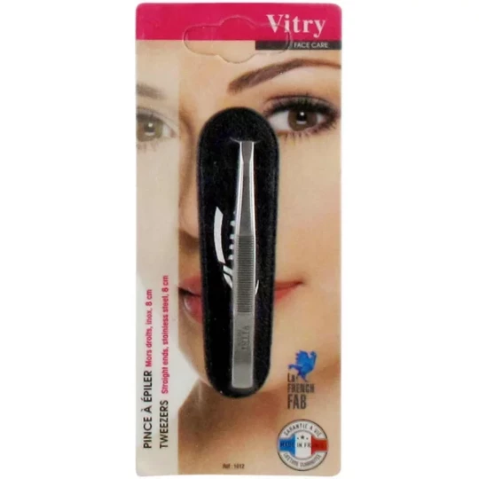 Vitry Face Care Pince à Épiler Mors Droits Inox 8 cm
