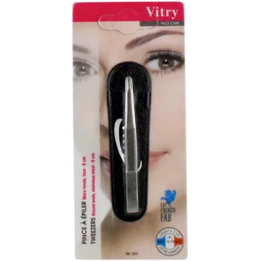 Vitry Face Care Pince à Épiler Mors Ronds 8 cm