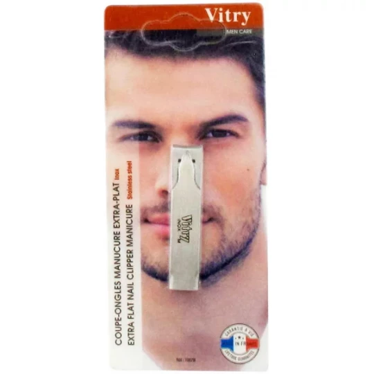 Vitry Men Care Coupe-Ongles Manucure Extra-Plat Inox